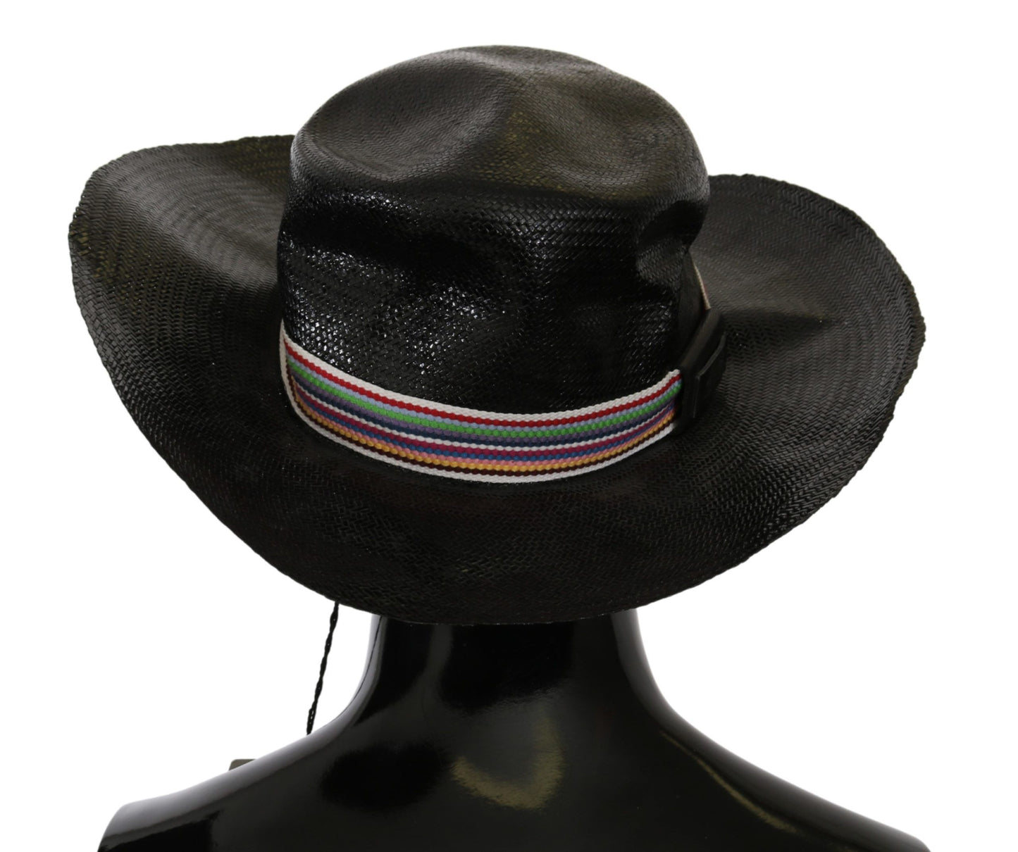 Cappello da cowboy a tesa larga nero in tinta unita