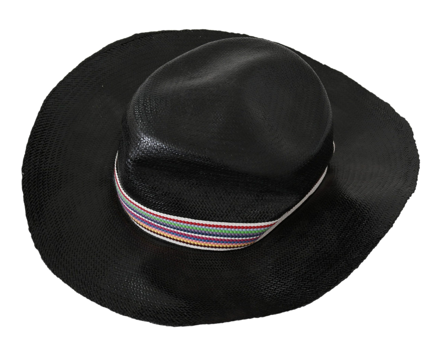 Cappello da cowboy a tesa larga nero in tinta unita