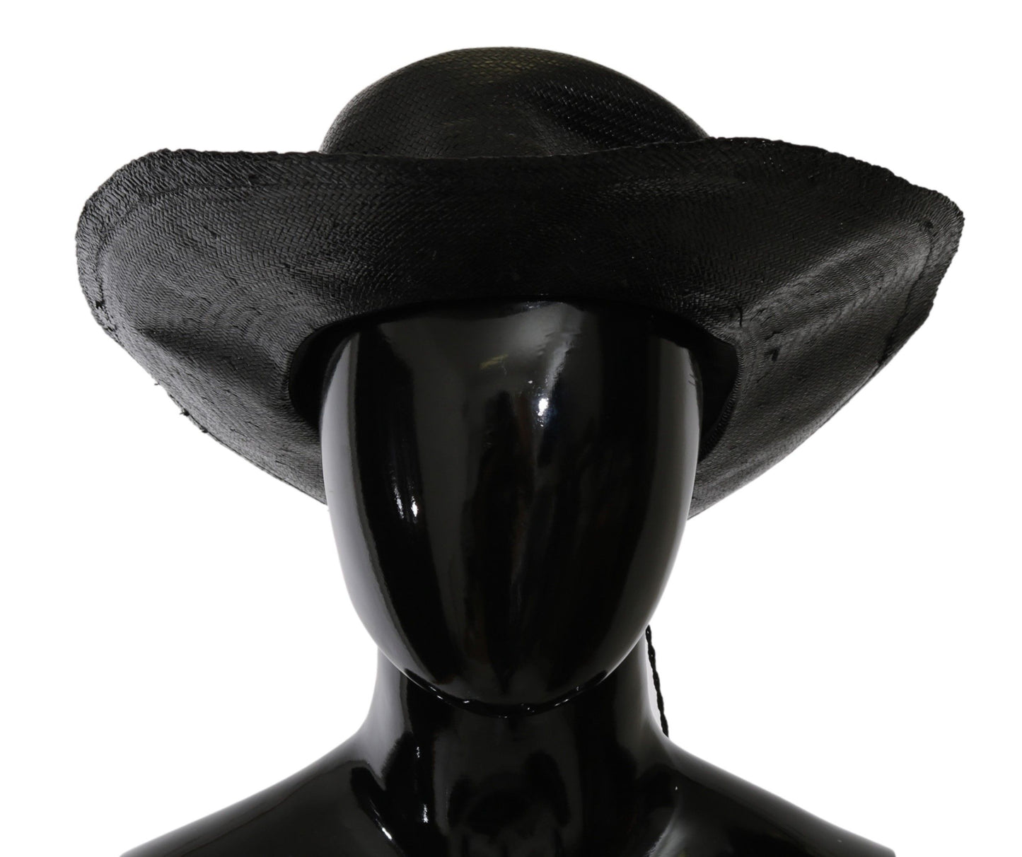 Cappello da cowboy a tesa larga nero in tinta unita