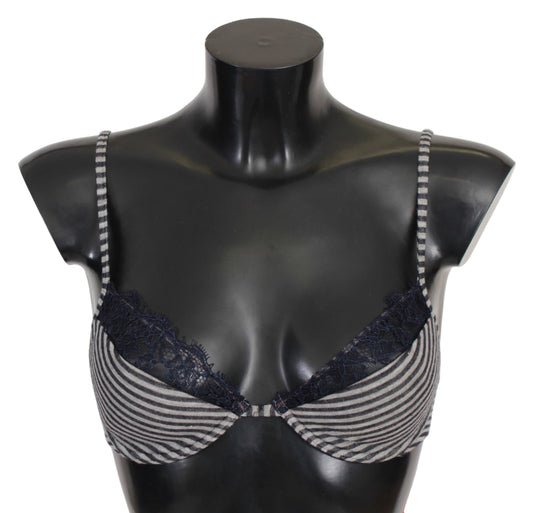 Ropa interior sujetador reggiseno de encaje de rayas azules