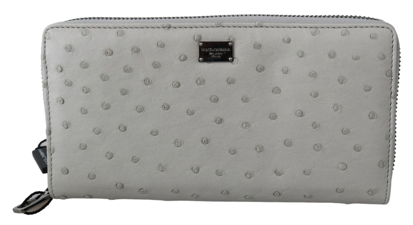 Portefeuille Continental en Cuir d'Autruche Élégant Dolce & Gabbana