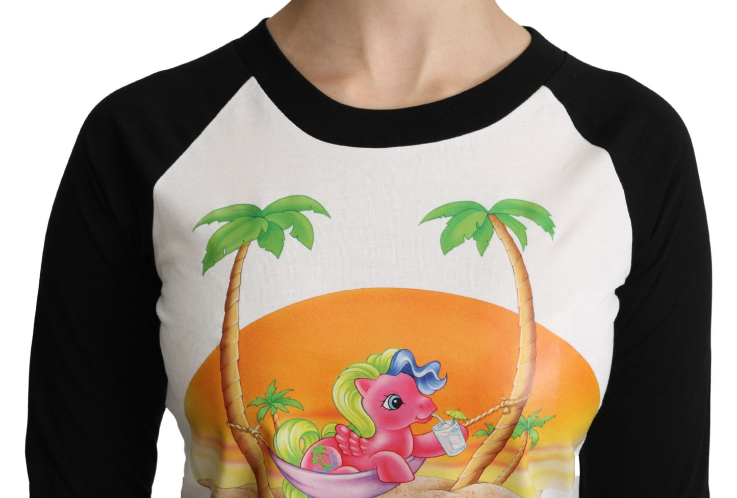 Moschino Chic Mi Pequeño Pony Camiseta de Algodón con Cuello Redondo