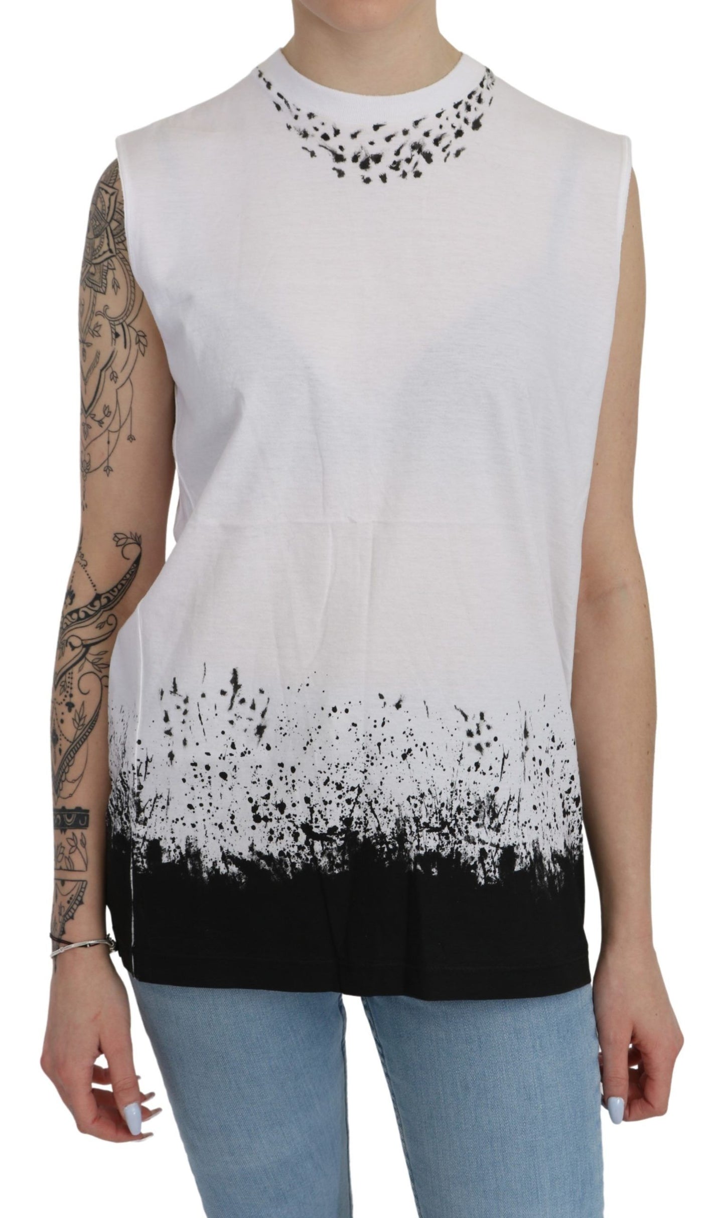 Camiseta sin mangas blanca Camiseta sin mangas de algodón