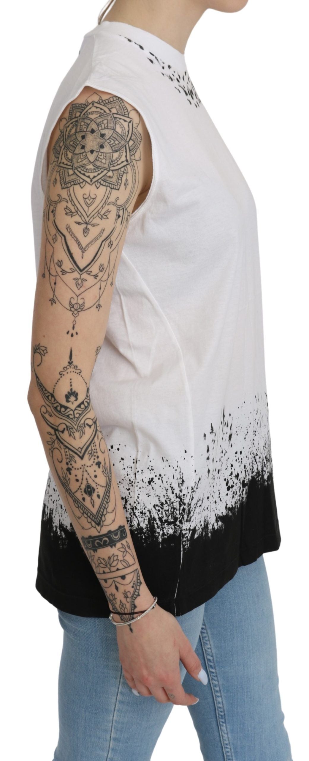 Camiseta sin mangas blanca Camiseta sin mangas de algodón