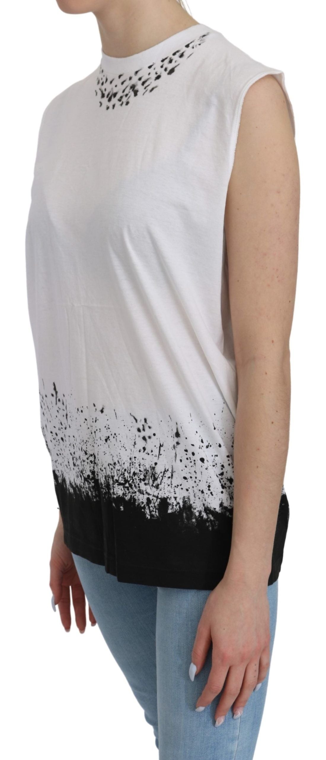 Camiseta sin mangas blanca Camiseta sin mangas de algodón