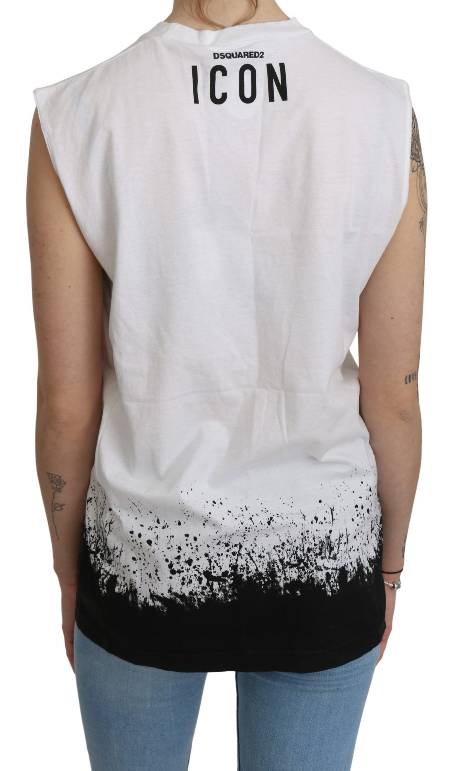 Camiseta sin mangas blanca Camiseta sin mangas de algodón