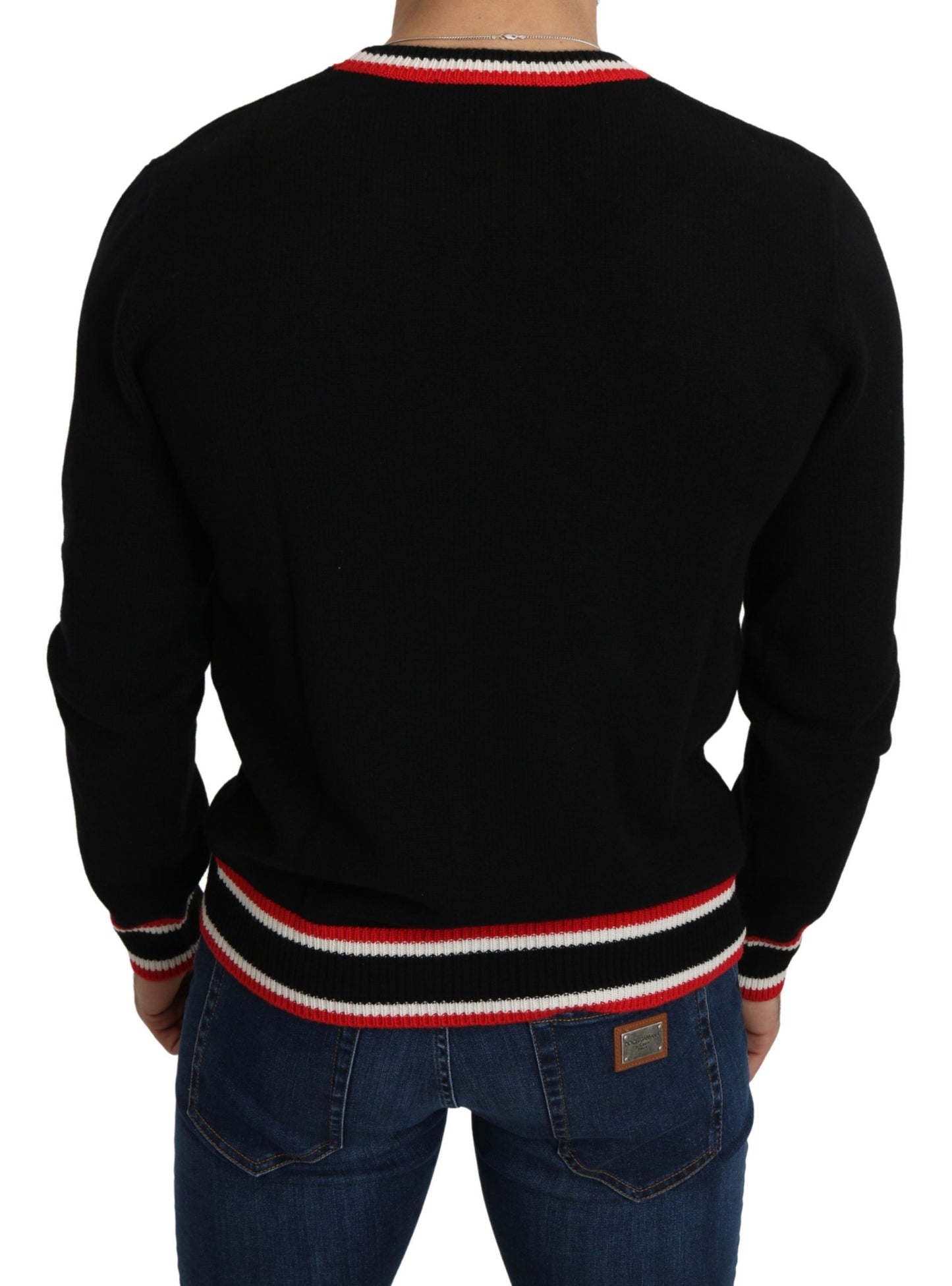 Jersey negro de cachemira con diseño de cerdo del año