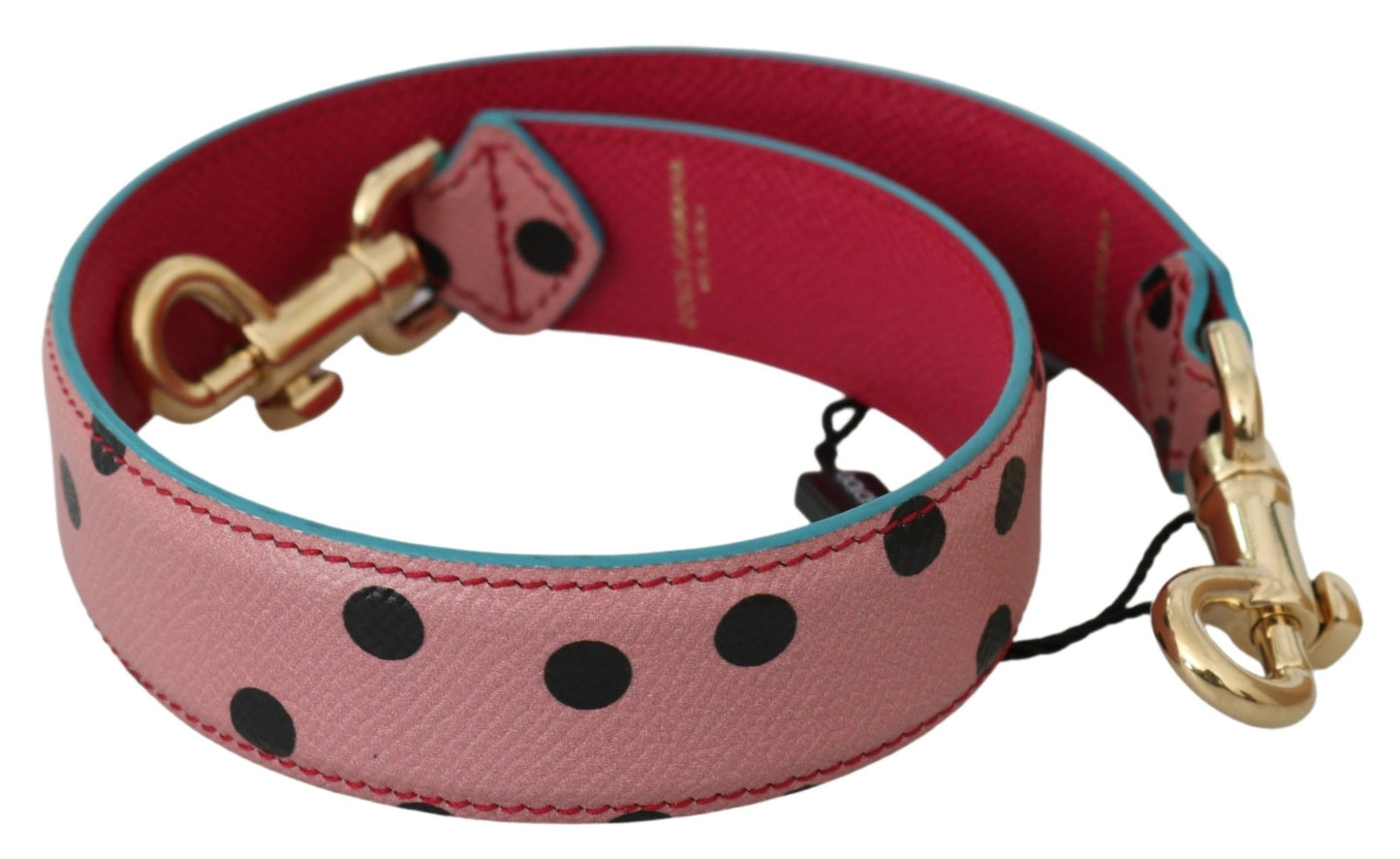 Dolce & Gabbana Elegante Rosa Gepunktete Leder Schulterriemen