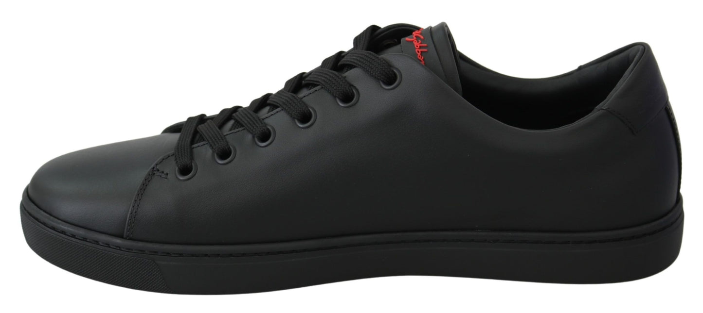 Dolce & Gabbana Elegante Leder-Sneaker mit roten Akzenten