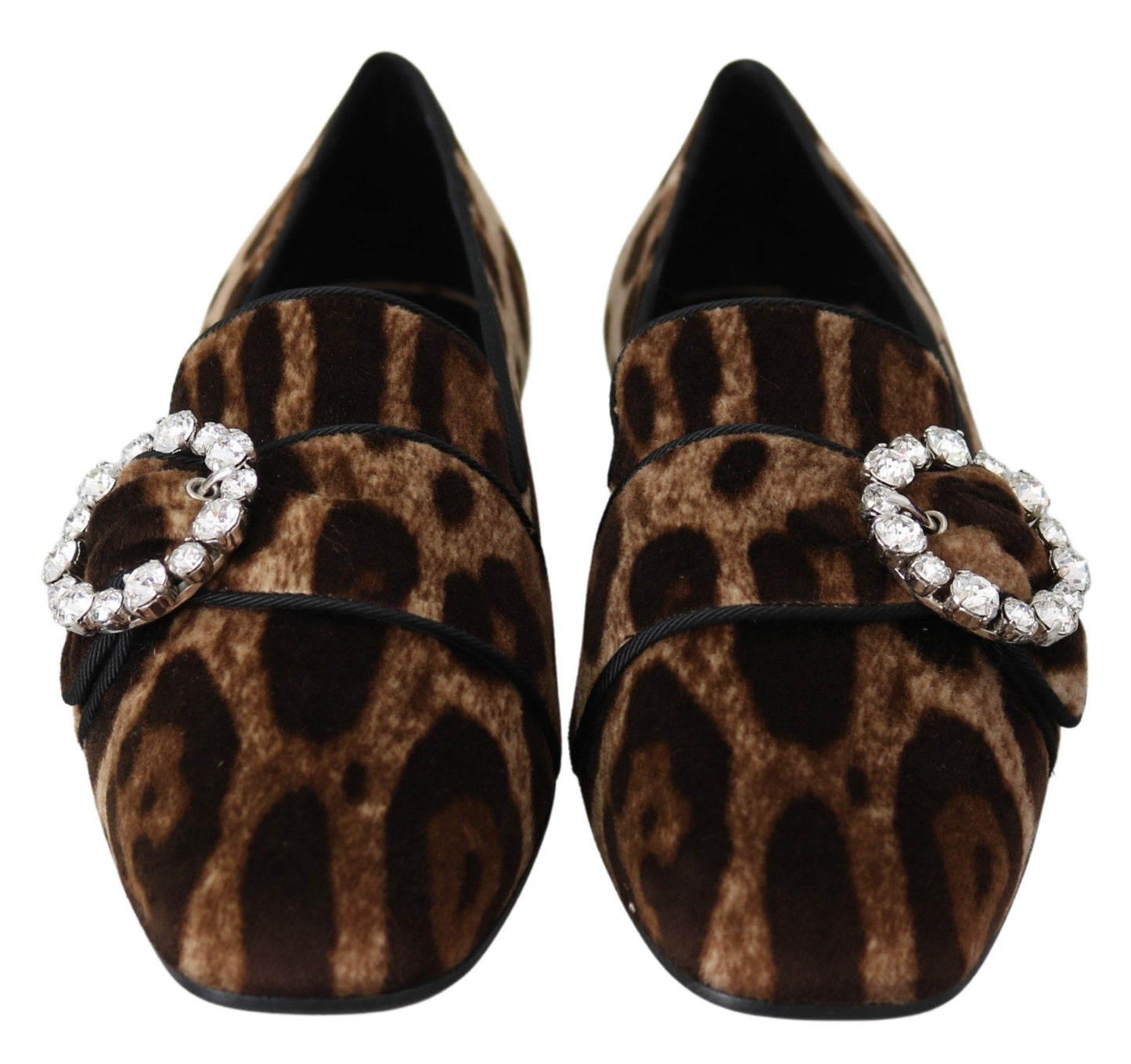 Dolce & Gabbana Leopardenmuster Kristallverzierte Slipper