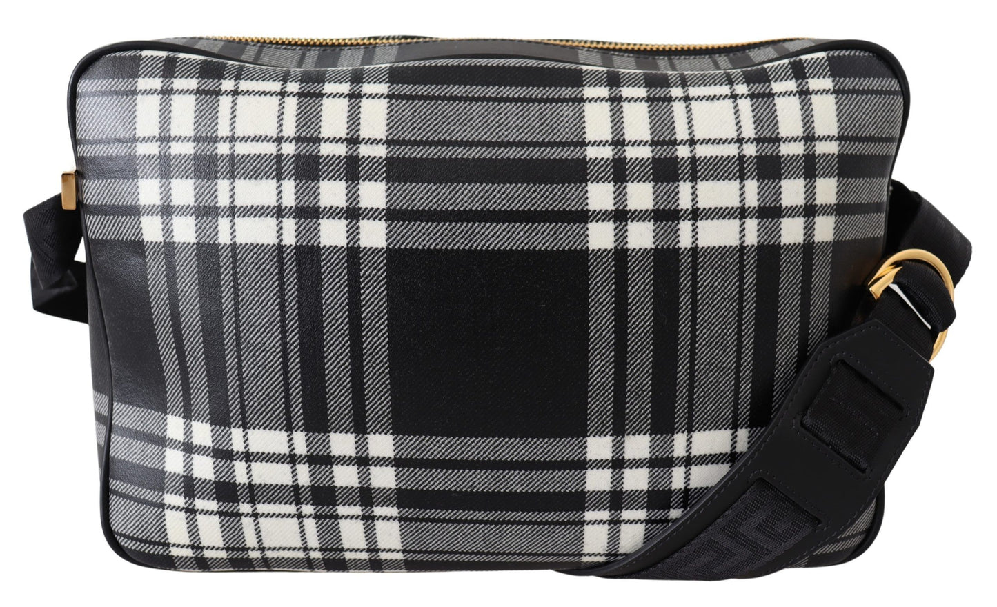 Bolso bandolera de tela y piel gris