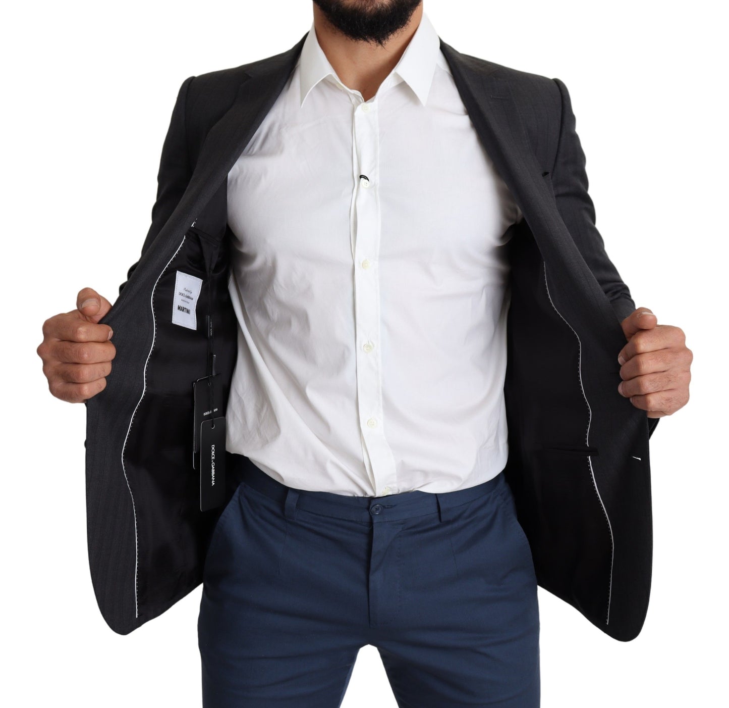 Dolce & Gabbana Eleganter schwarzer Martini-Blazer aus Schurwolle