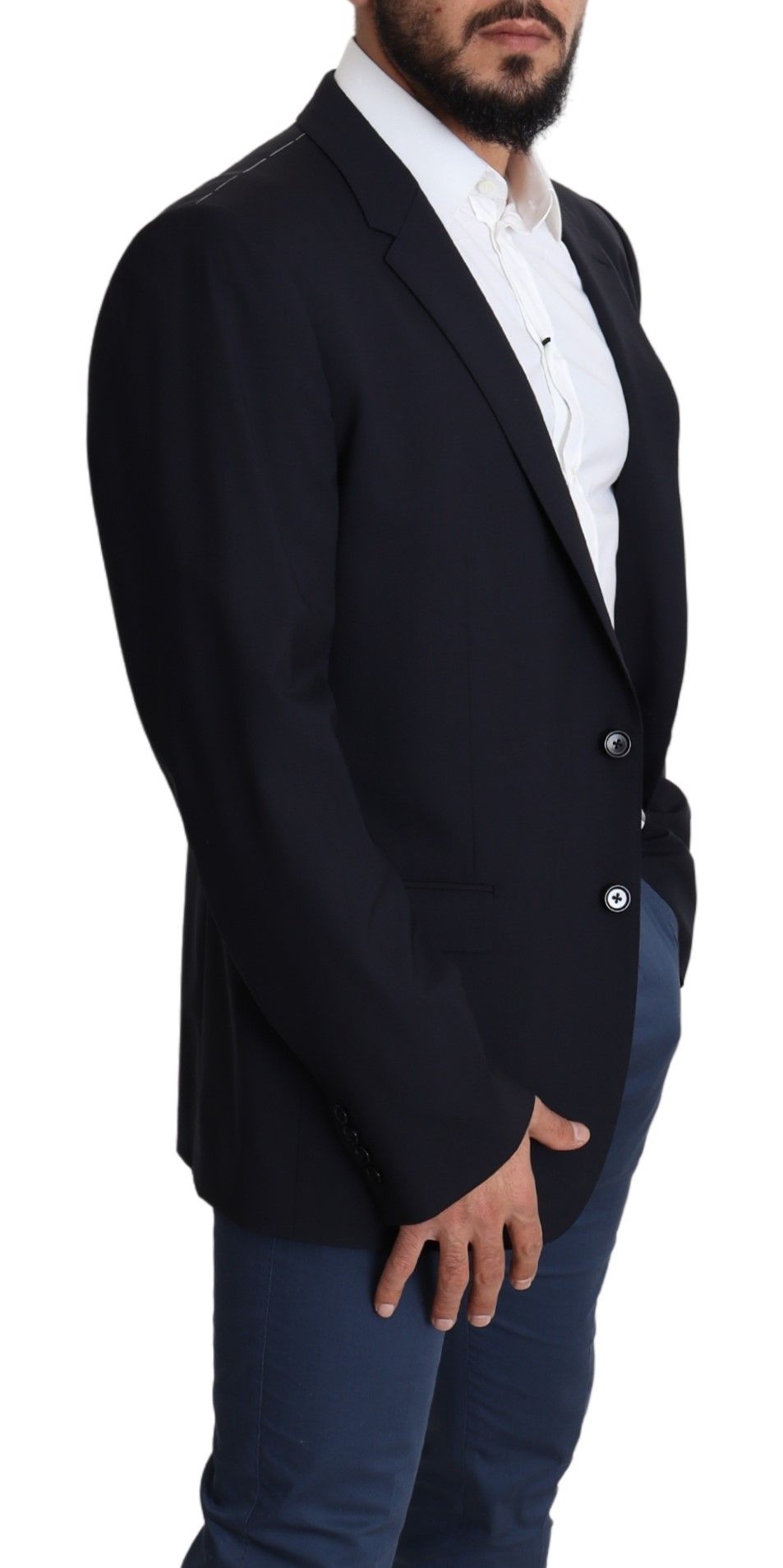 Abrigo de hombre elástico de lana negro MARTINI Blazer