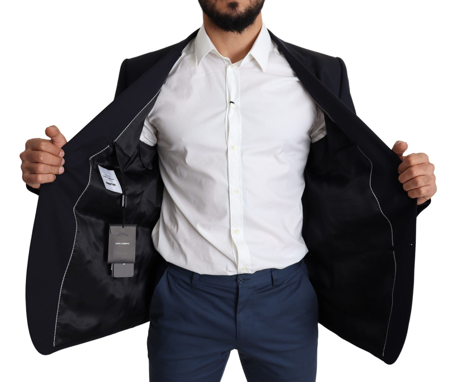 Abrigo de hombre elástico de lana negro MARTINI Blazer