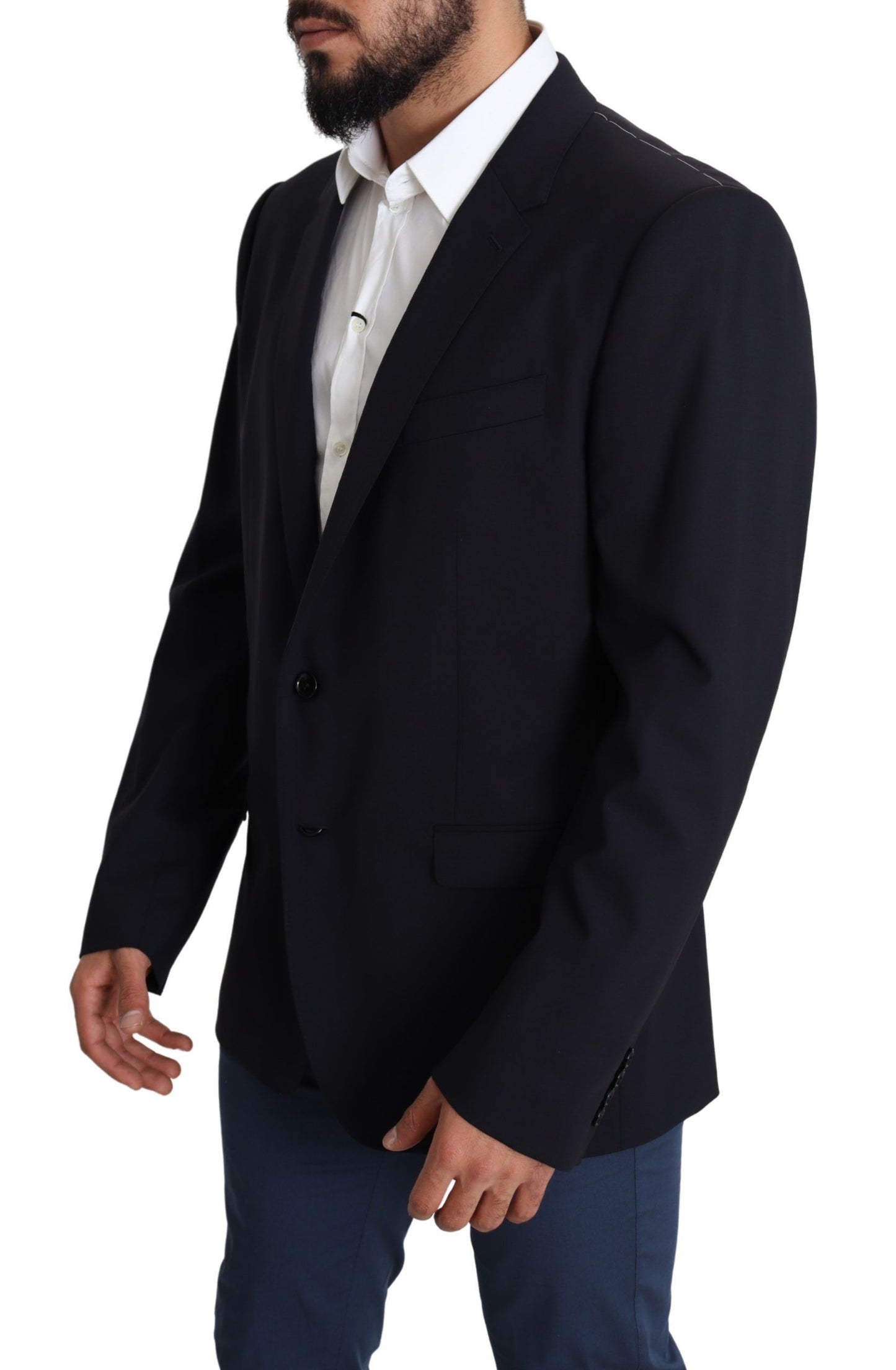 Abrigo de hombre elástico de lana negro MARTINI Blazer