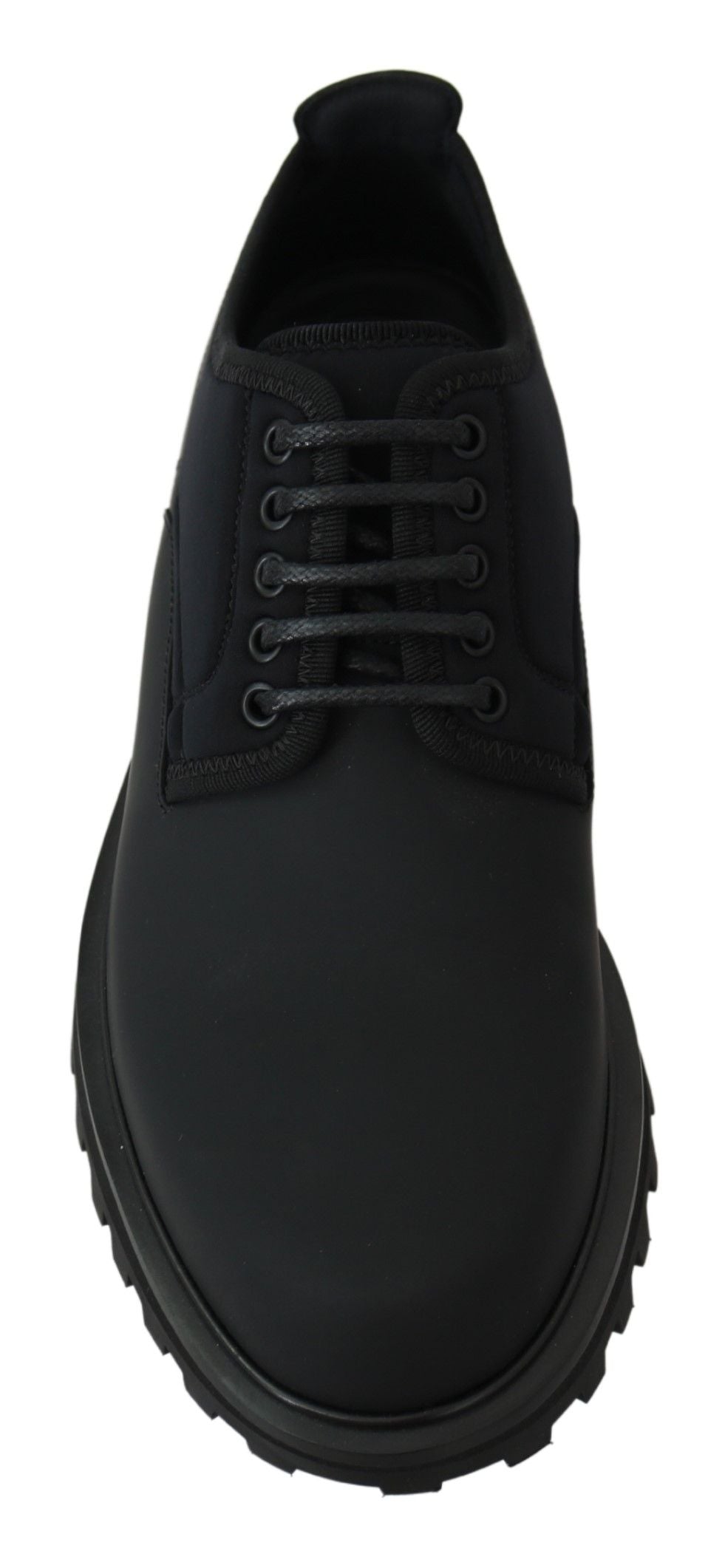 Dolce & Gabbana Elegante Schwarze Kalbsleder Derby Schuhe