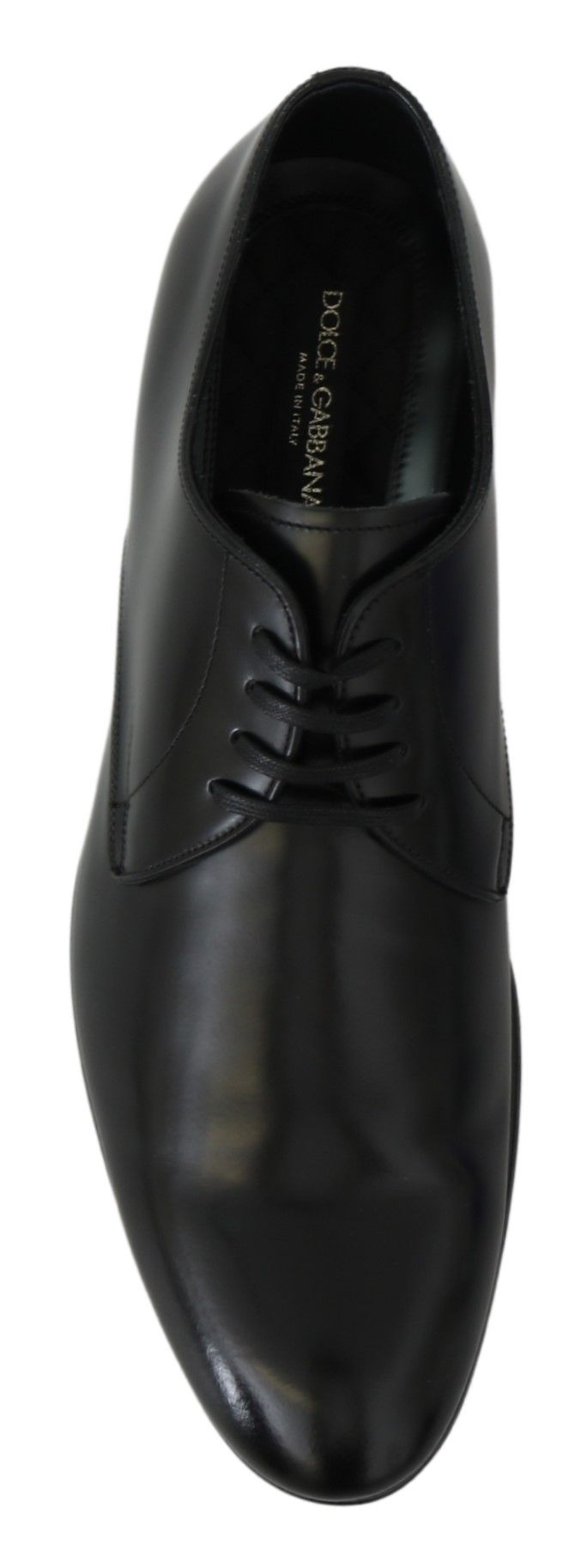 Dolce & Gabbana Elegante Schwarze Leder Derby Schuhe