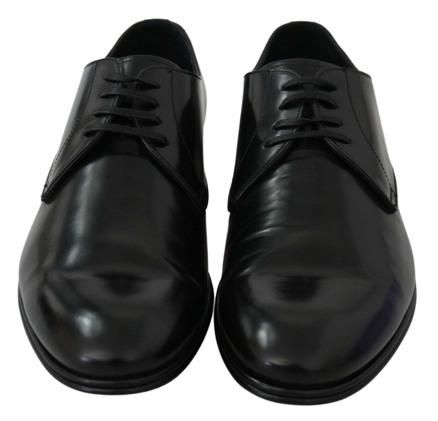 Dolce & Gabbana Elegante Schwarze Leder Derby Schuhe
