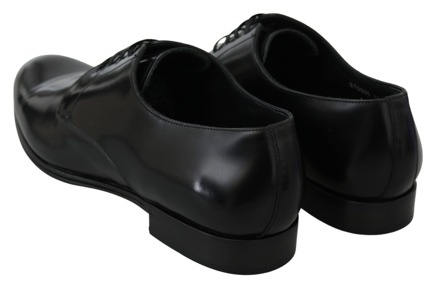 Dolce & Gabbana Elegante Schwarze Leder Derby Schuhe
