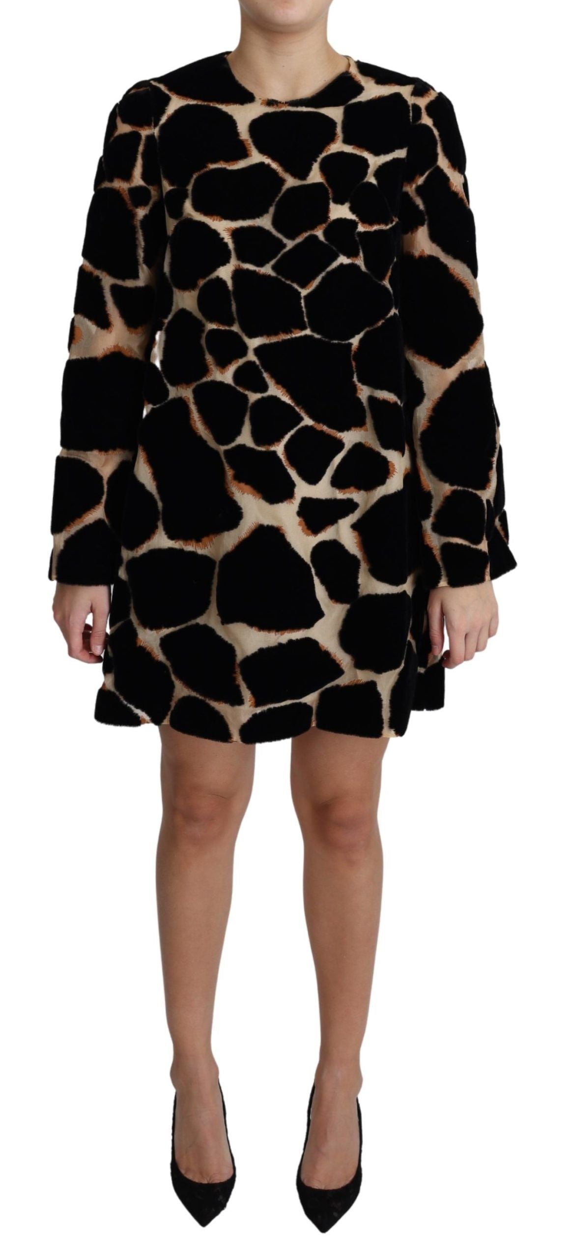 Dolce & Gabbana Chic Giraffenmuster Shift Mini-Kleid