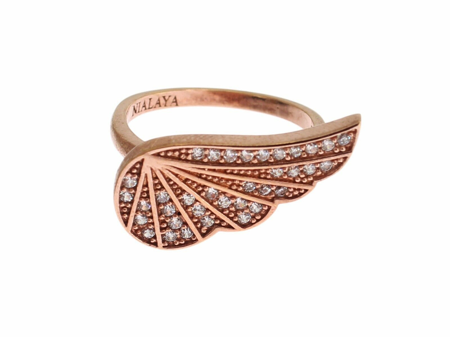 Nialaya Eleganter Pink Gold CZ Kristallring