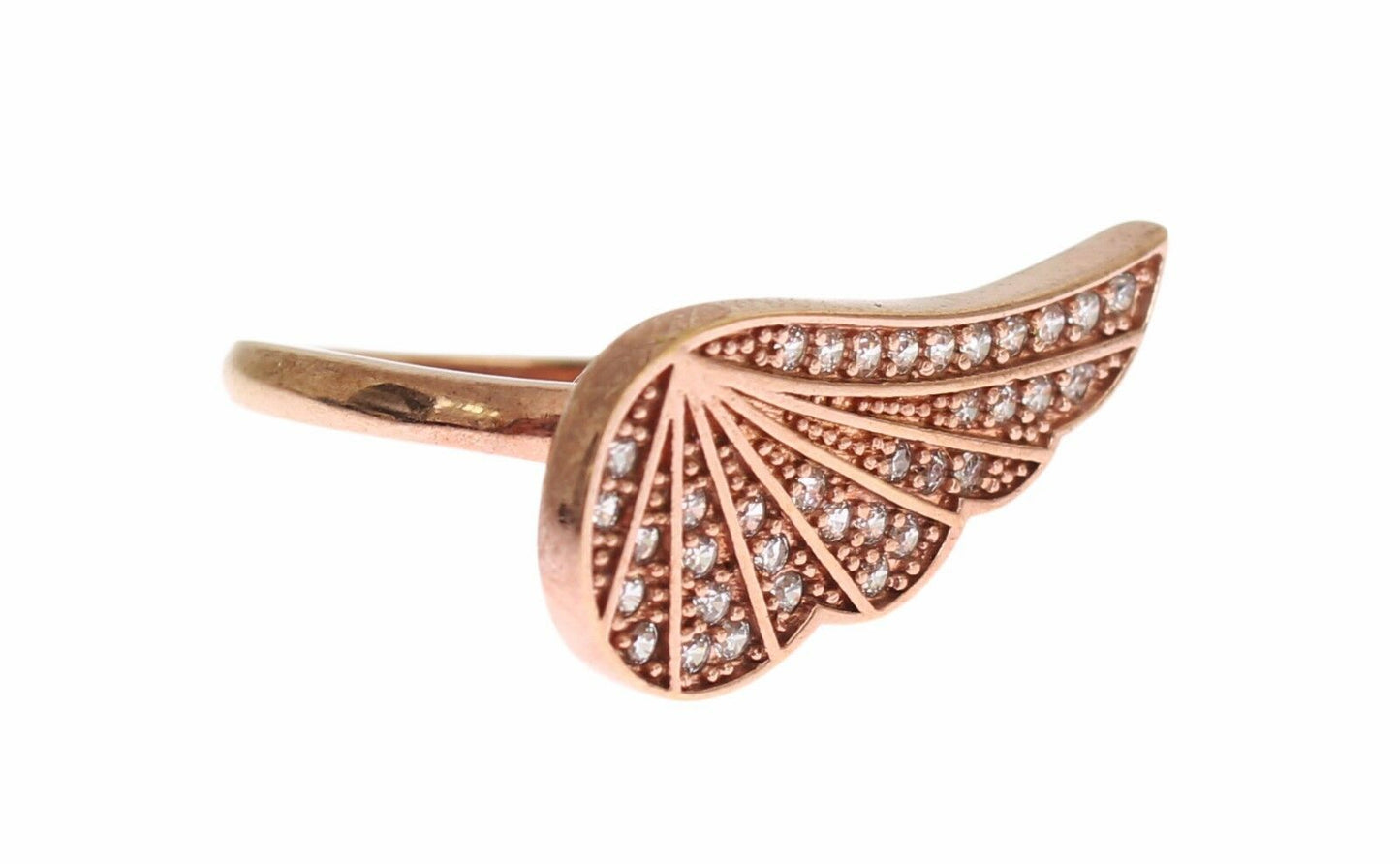 Nialaya Eleganter Pink Gold CZ Kristallring