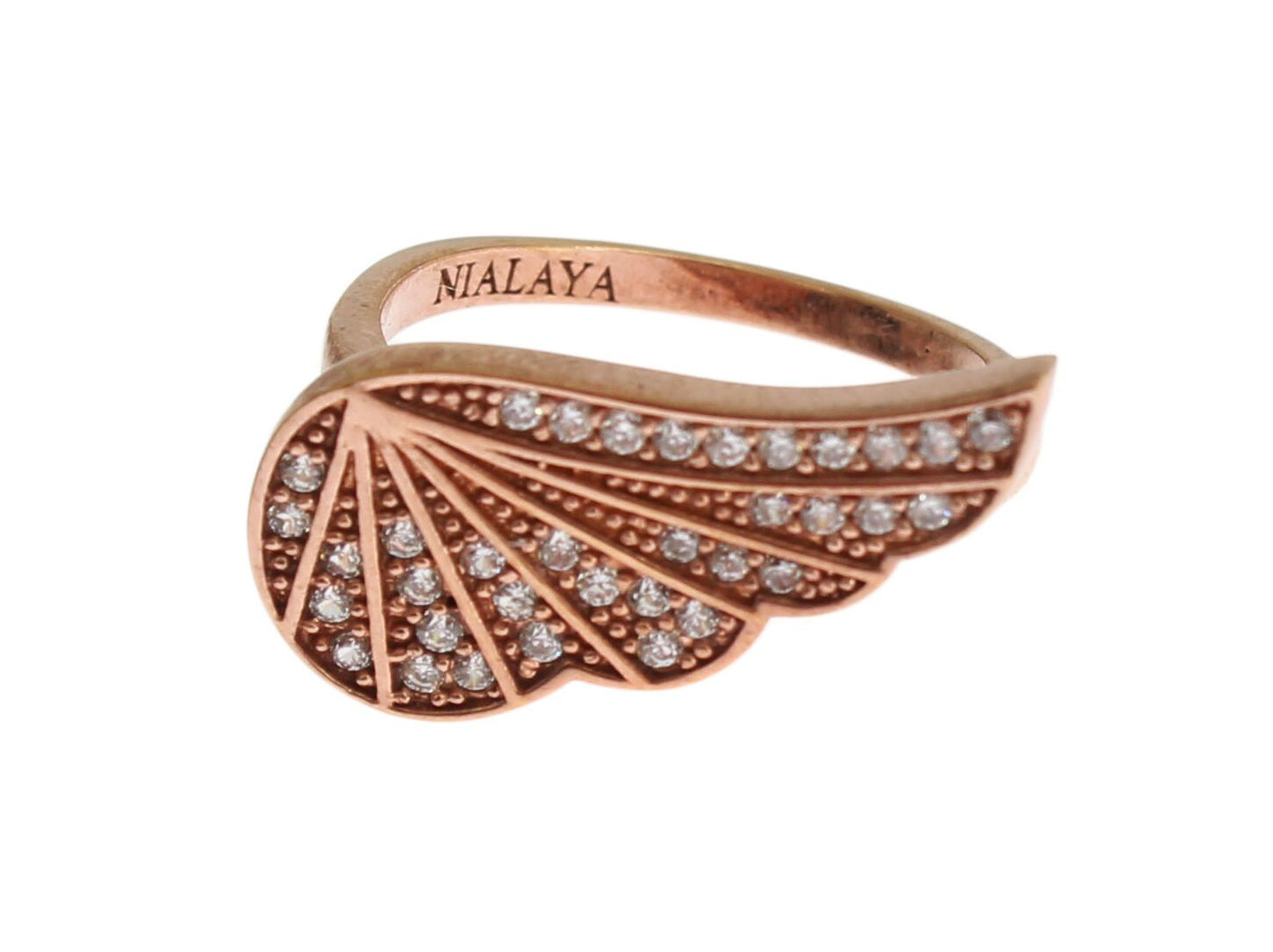 Nialaya Eleganter Pink Gold CZ Kristallring