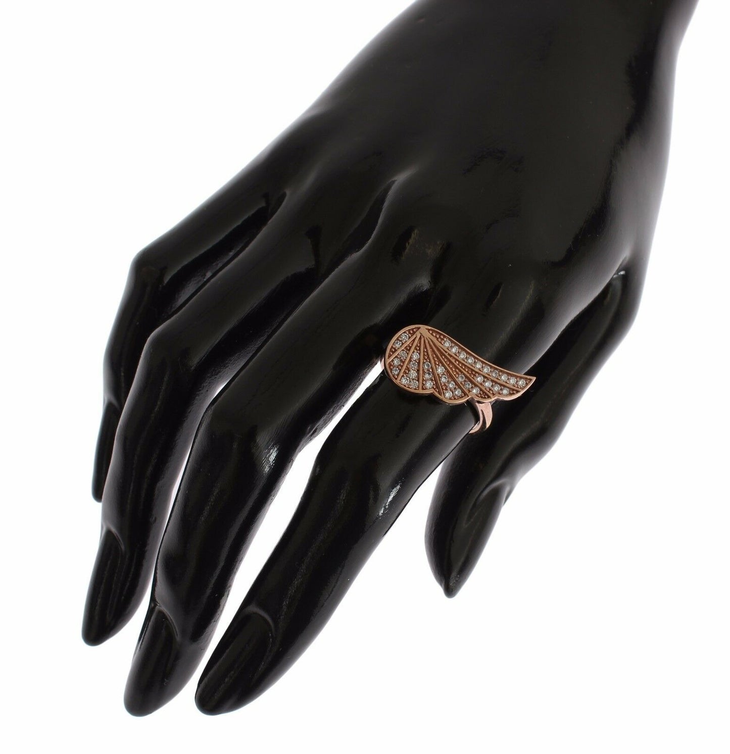 Nialaya Eleganter Pink Gold CZ Kristallring