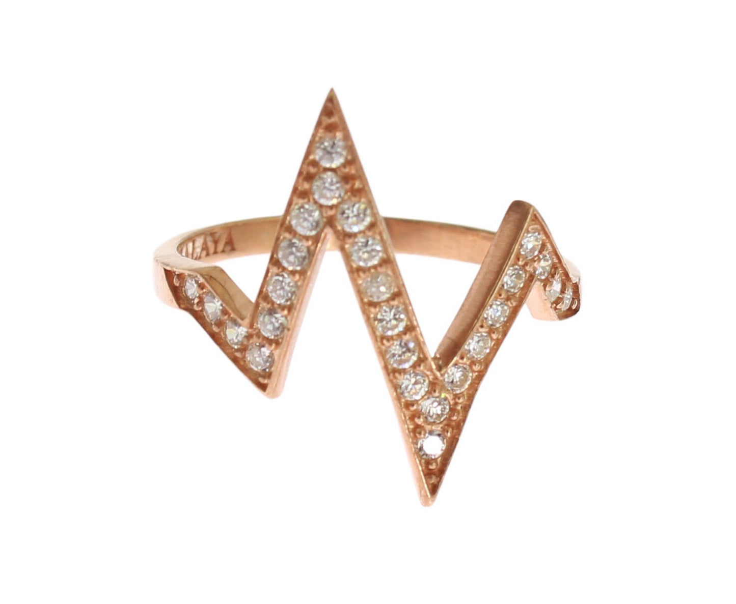 Anillo transparente para mujer de plata 925 de oro rosa