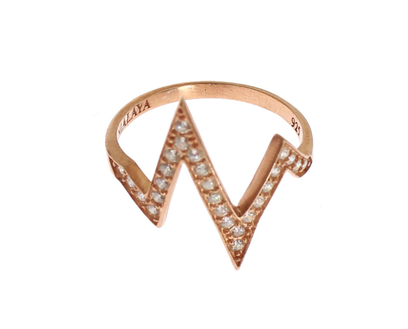 Anillo transparente para mujer de plata 925 de oro rosa