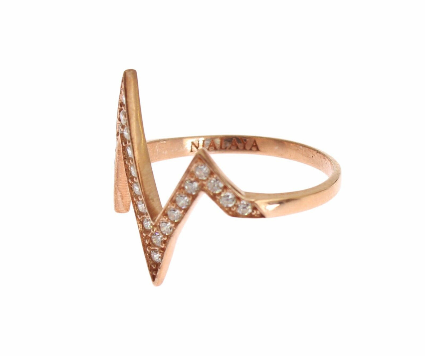 Anillo transparente para mujer de plata 925 de oro rosa