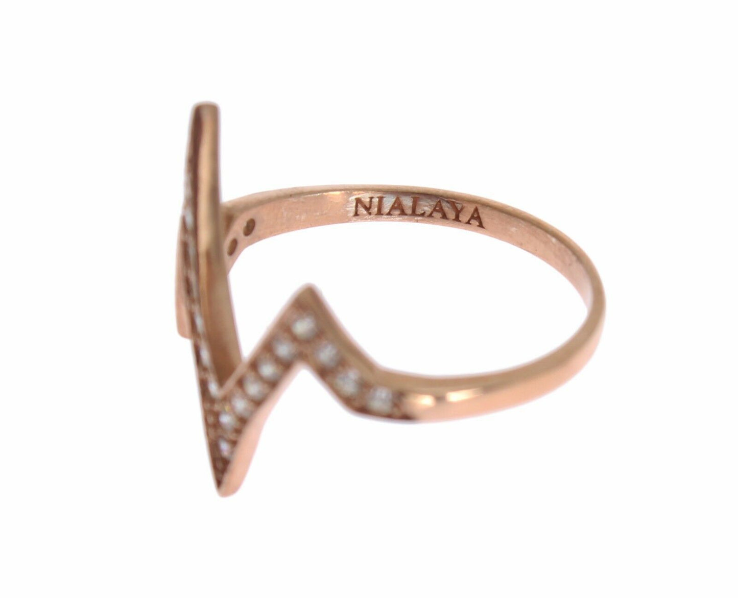 Anillo transparente para mujer de plata 925 de oro rosa
