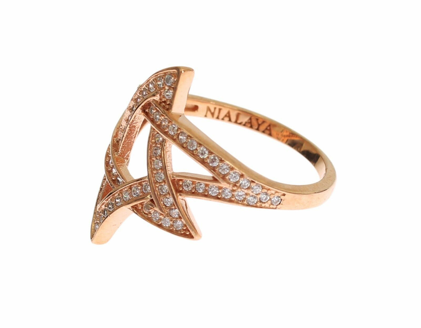 Nialaya Ring aus Silber mit rosa vergoldeter CZ-Kristall