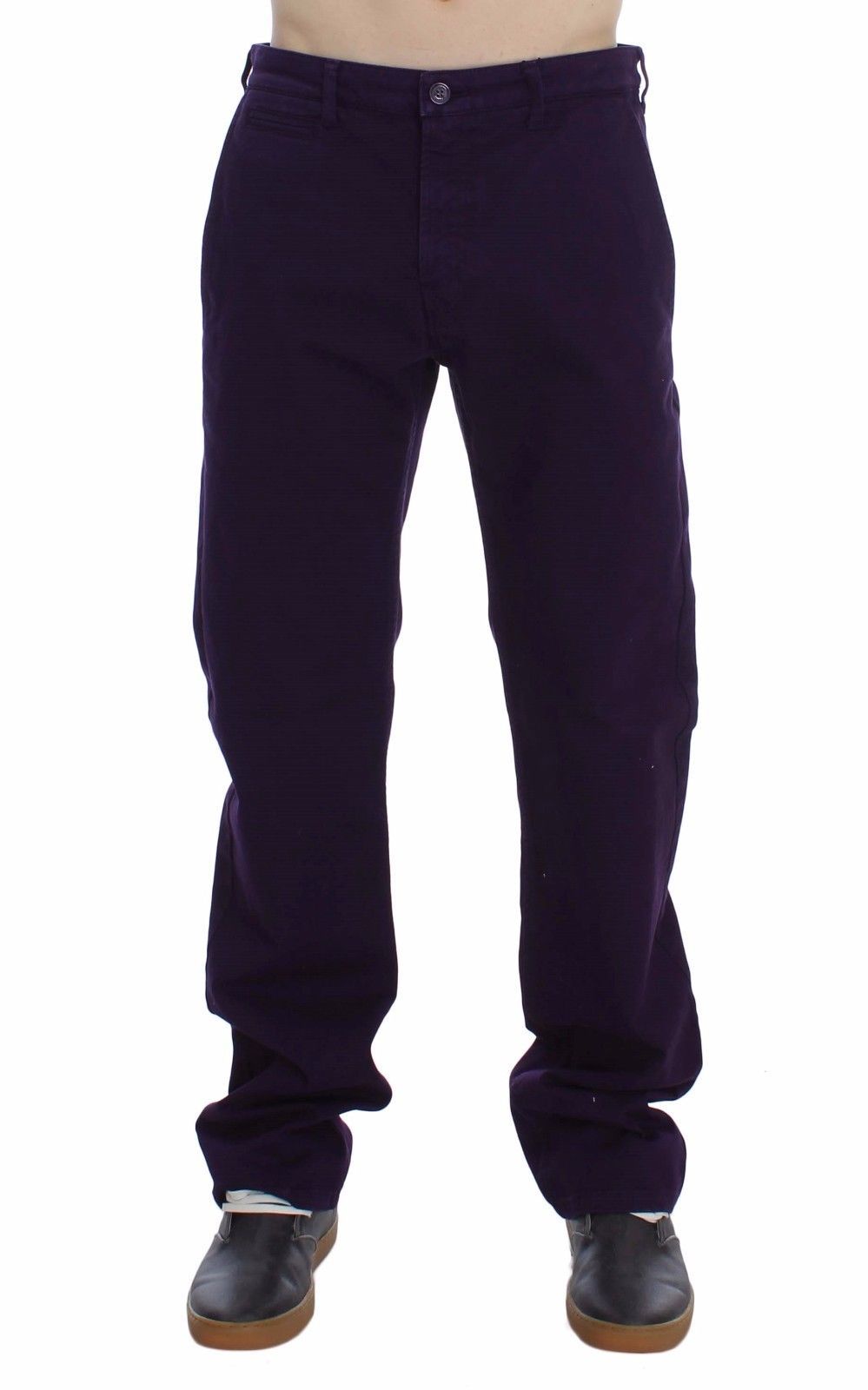 Pantaloni viola fit viola elasticizzati in cotone viola