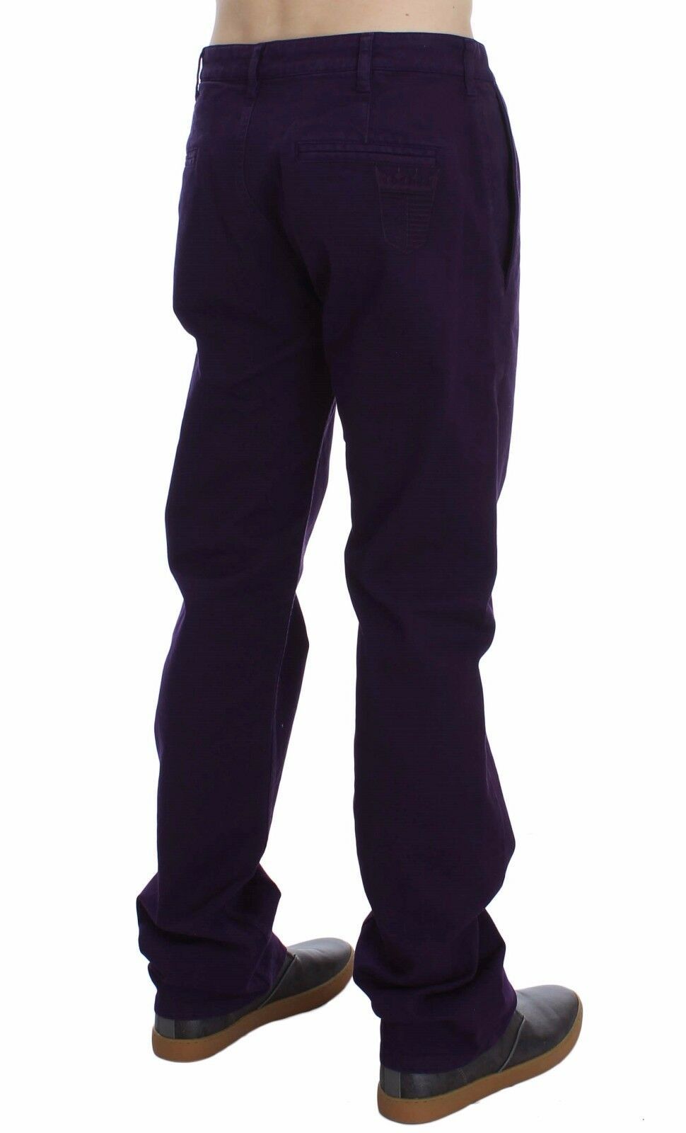Pantaloni viola fit viola elasticizzati in cotone viola