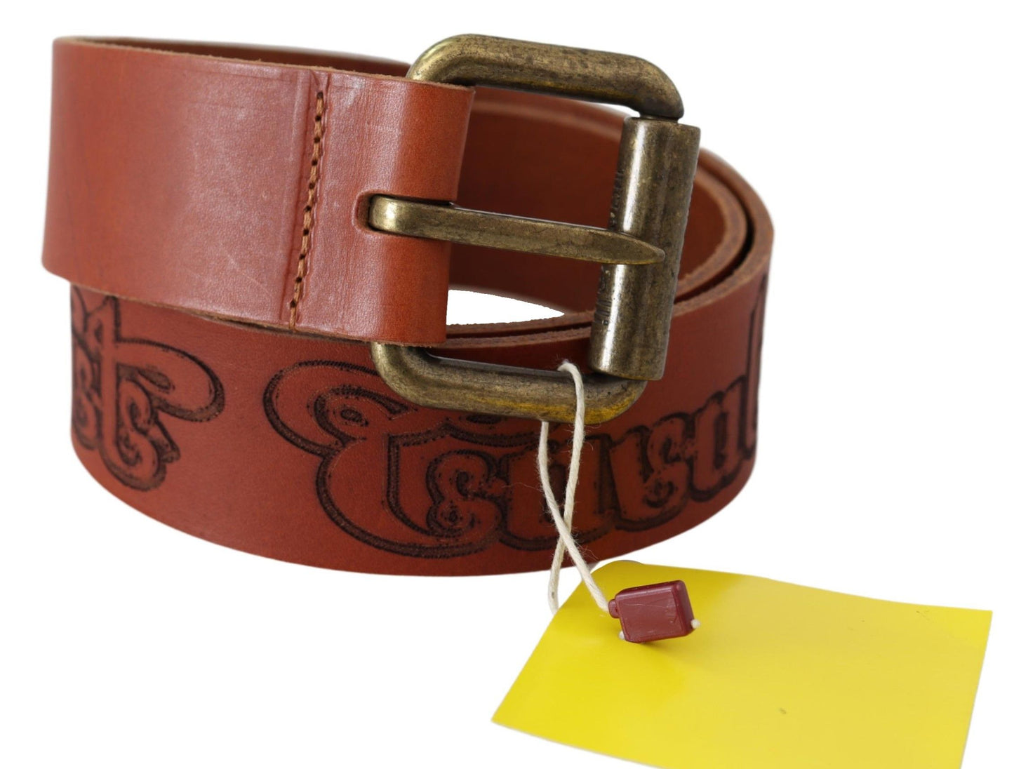 Ceinture taille en cuir marron logo Just Cavalli Chic