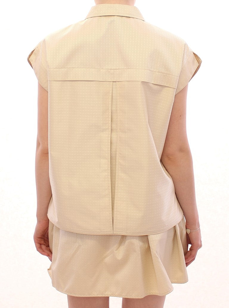 Blusa sin mangas en beige