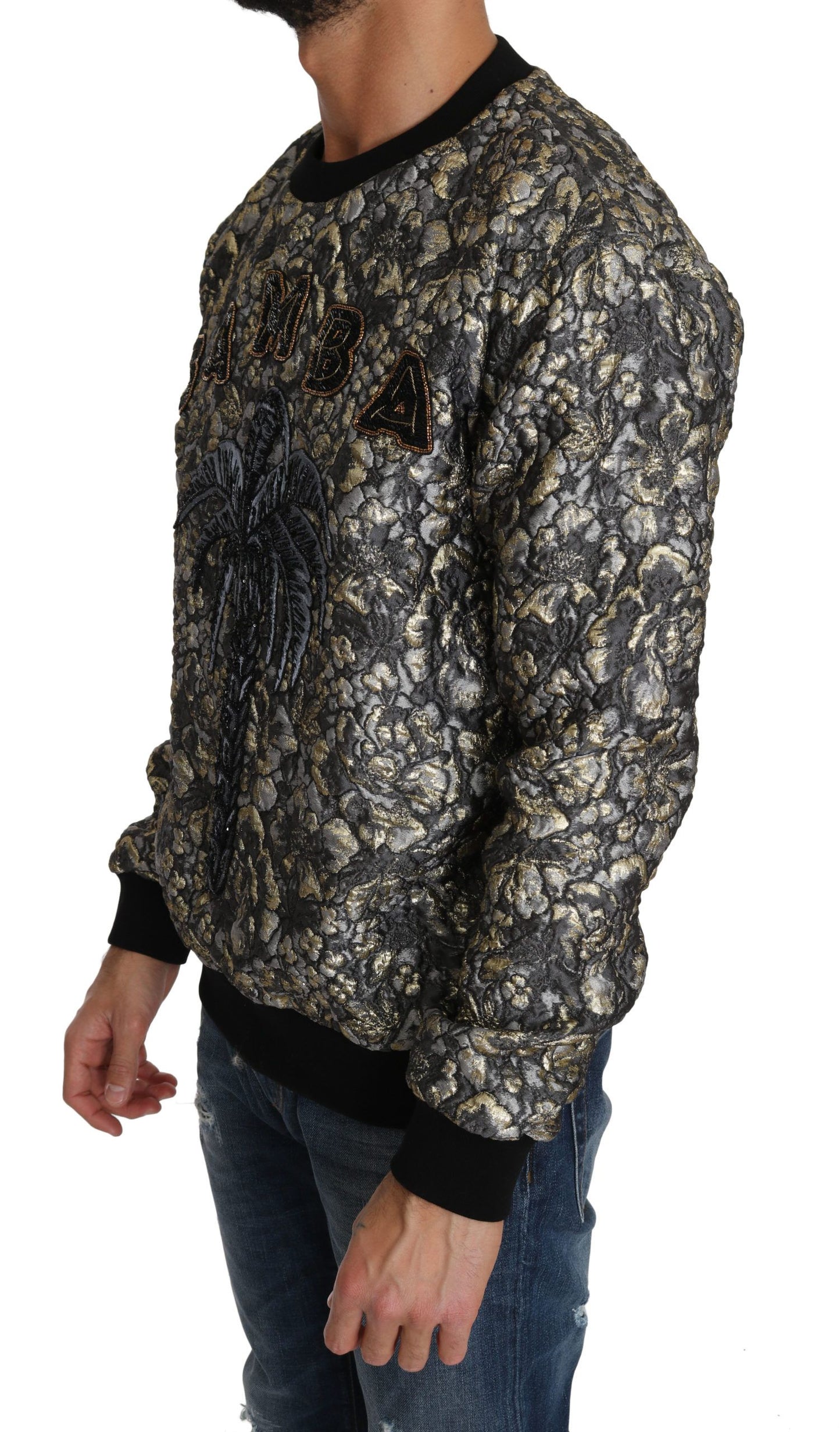 Suéter tipo jersey con palmeras en jacquard SAMBA multicolor