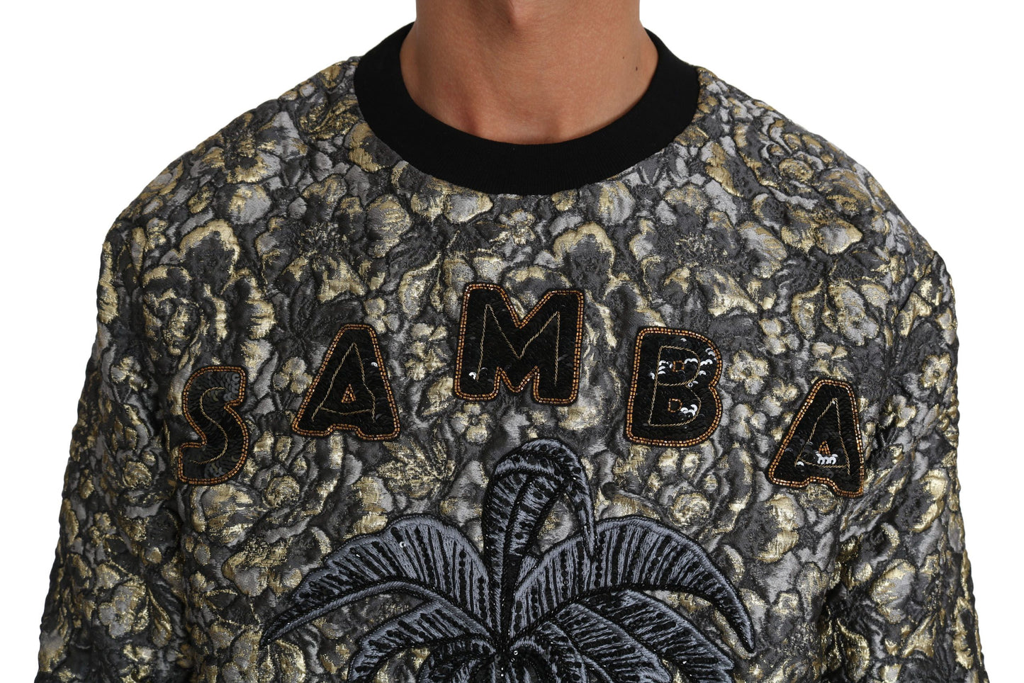 Suéter tipo jersey con palmeras en jacquard SAMBA multicolor