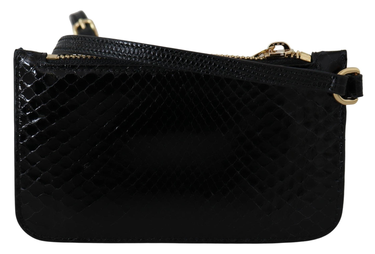 Monedero de cuero negro con espejo de pulsera Agnese Wallet