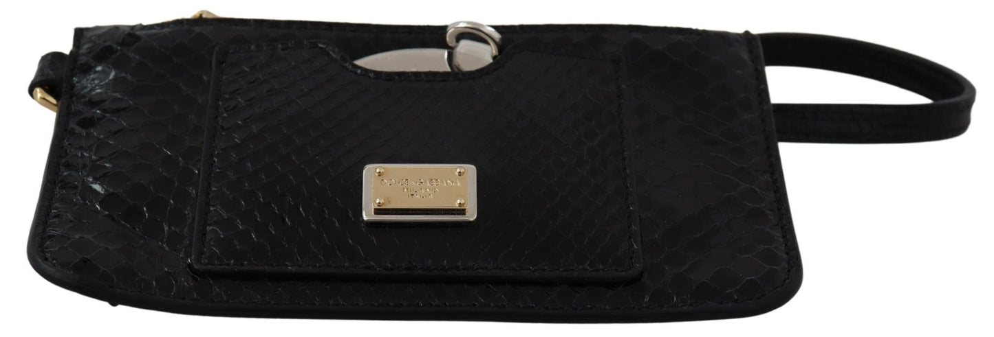 Monedero de cuero negro con espejo de pulsera Agnese Wallet