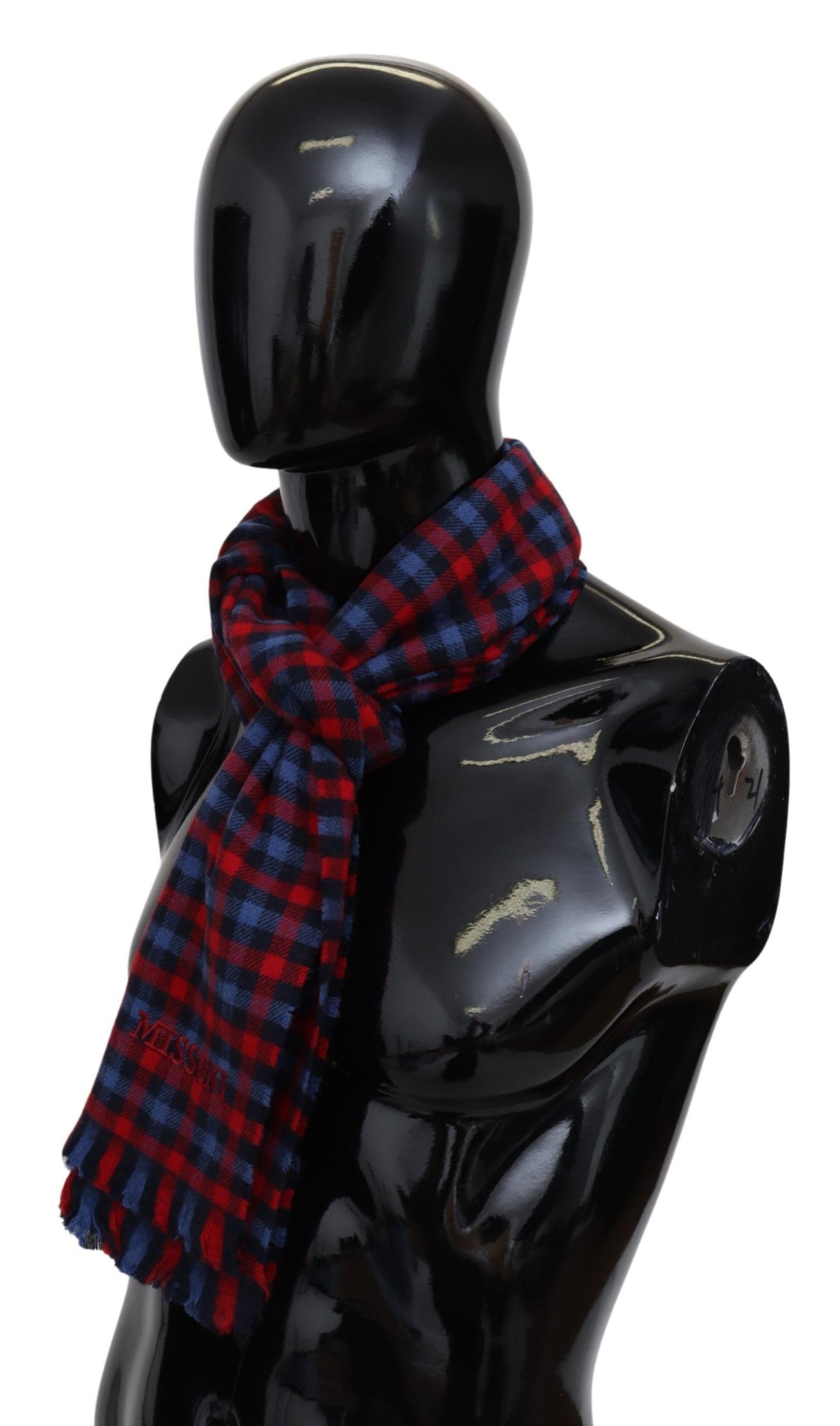 Scialle unisex in lana con motivo check multicolore