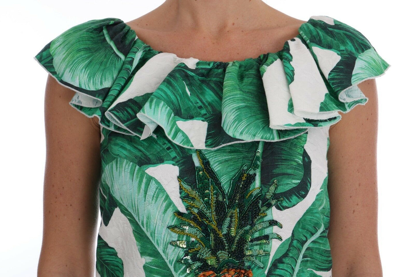 Dolce & Gabbana Elegante Ananasbluse mit Pailletten