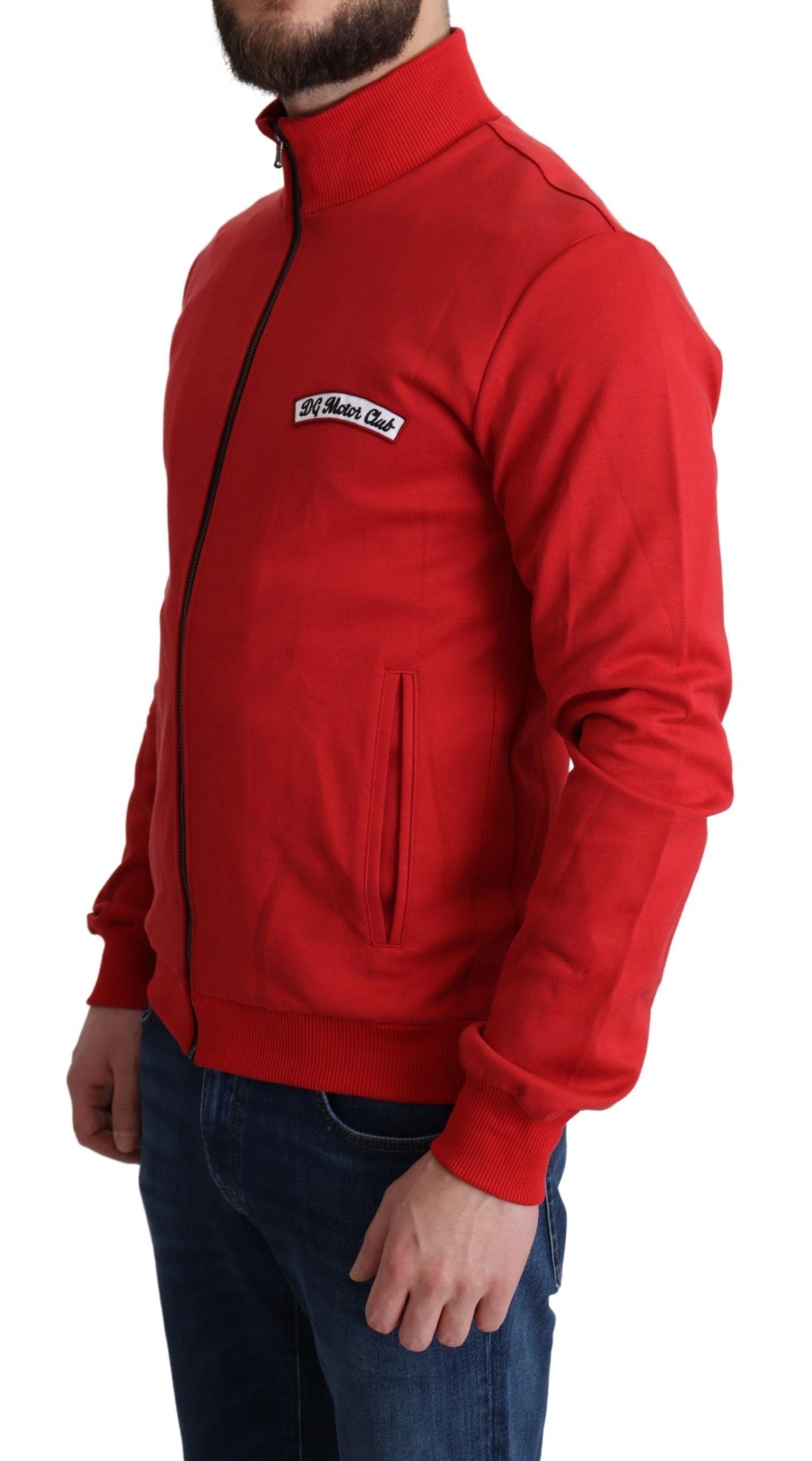Cárdigan rojo con cremallera de DG Motor Club