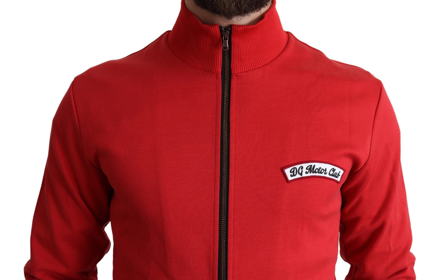 Cárdigan rojo con cremallera de DG Motor Club