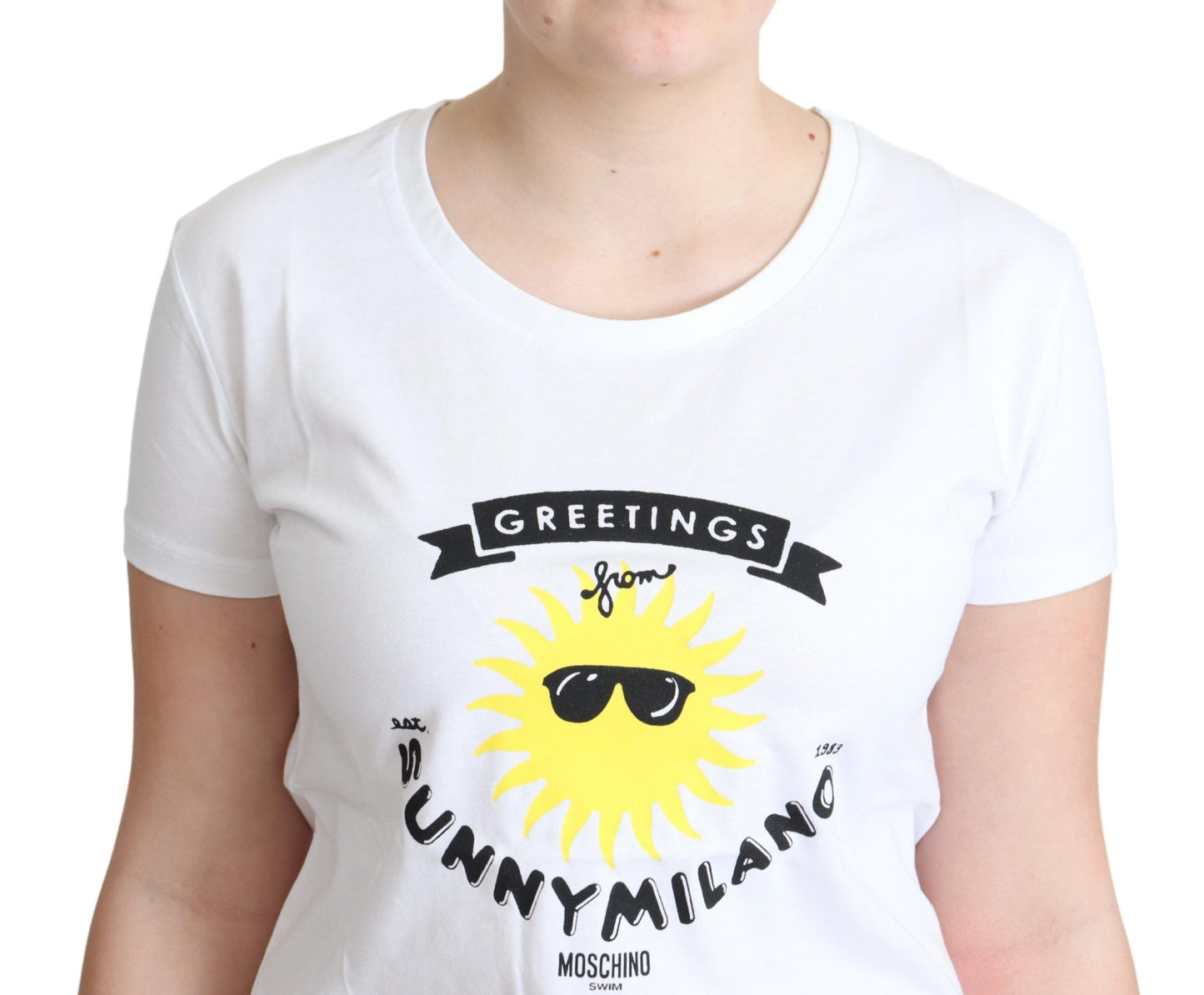 Camiseta blanca de algodón con estampado Sunny Milano