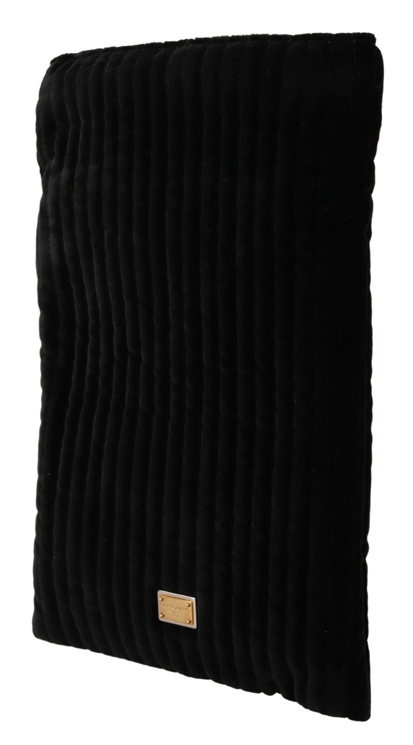 Bolso shopper con placa del logo y cordón ajustable de terciopelo negro