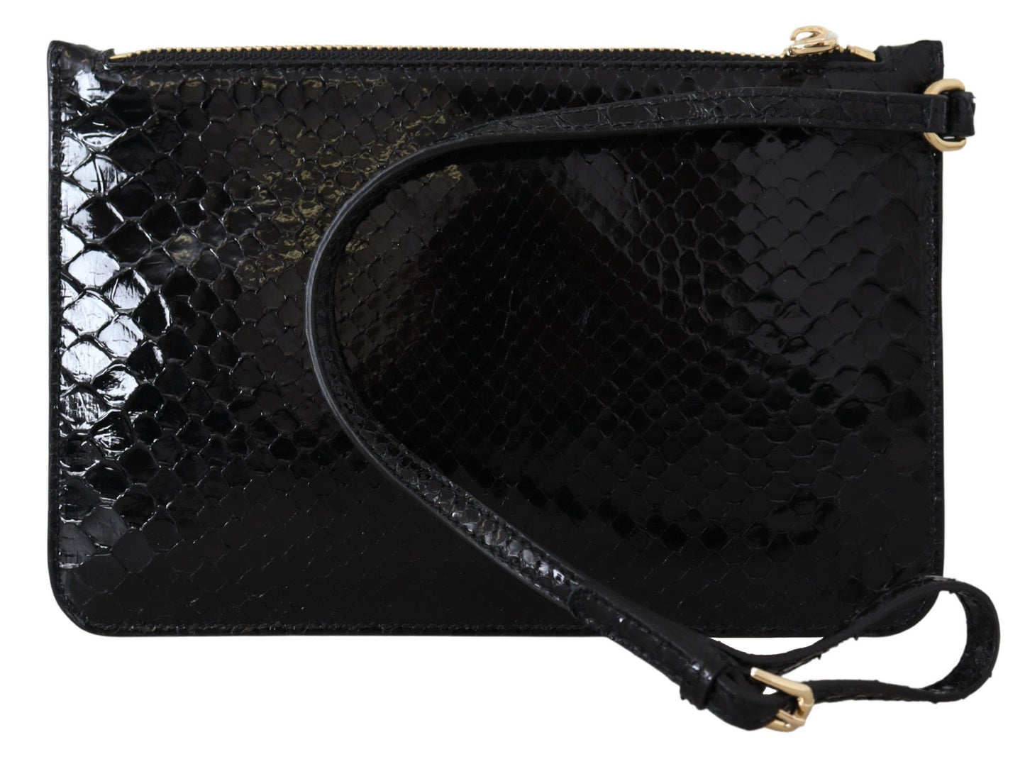 Monedero de cuero negro con espejo de pulsera Agnese Wallet