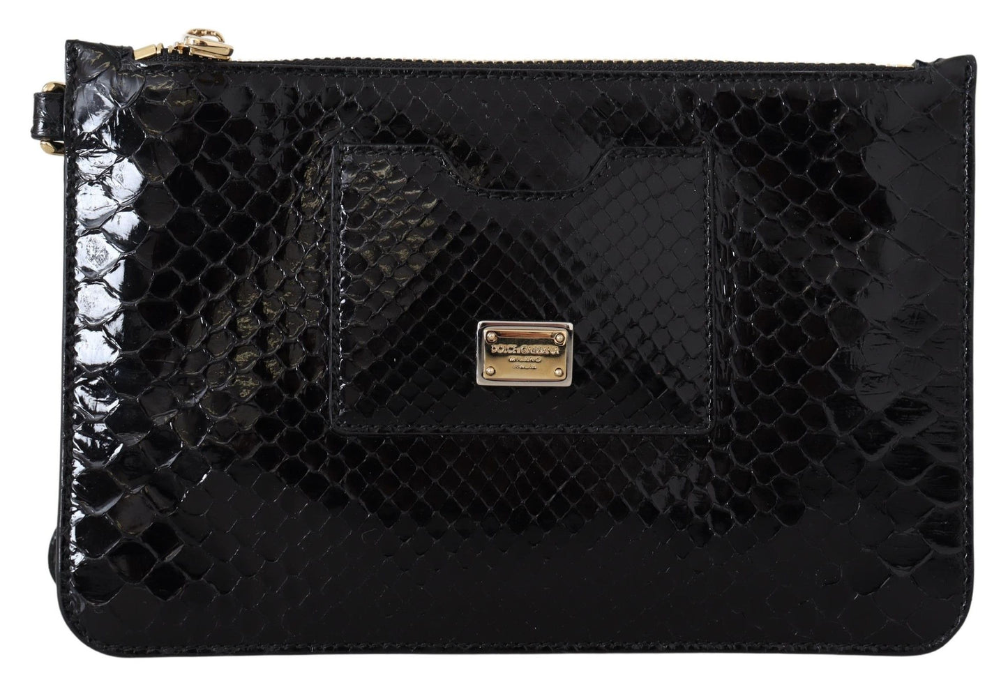 Monedero de cuero negro con espejo de pulsera Agnese Wallet