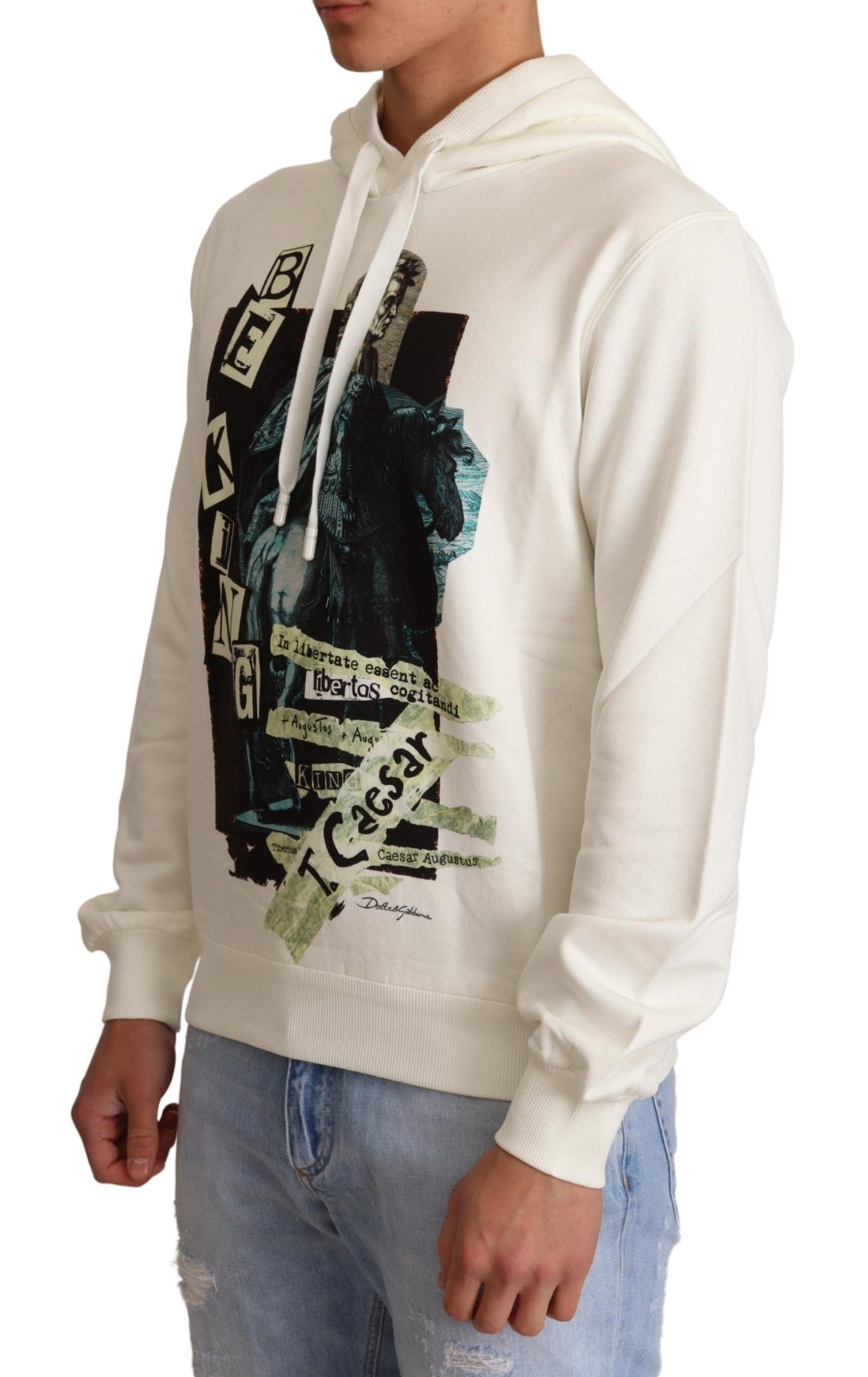 Jersey con capucha de algodón King Ceasar blanco